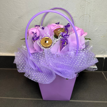 BS1-032 Beautiful candy bag as a gift, purple, height 30cm, width 25cm