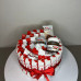 BS1-039 Sweet Dreams with Kinder and Nutella, with a red ribbon, height 11cm, diameter 19cm