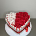 BS1-036 Tort Raffaello with red soap flowers and Kinder, height 11cm, diameter 22cm