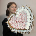 BS1-047 Heart bouquet for you with Raffaello and white roses, height 40cm, width 35cm