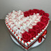 BS1-051 Heart Raffaello with red soap roses and Kinder chocolates, height 11cm, diameter 32cm.