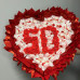 BS1-055 Bouquet with Raffaello for 50th birthday, height 45cm, diameter 45cm