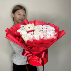 BS1-104 Biały szept luksusu, wysokość 30cm, średnica 40cm